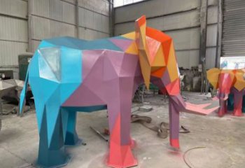 园林大象雕塑标准，彩钢制作，景观烤漆大象雕塑优价
