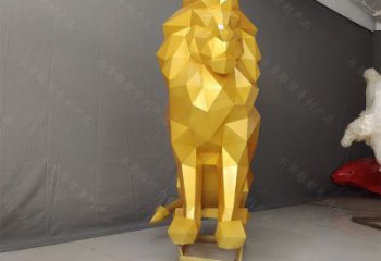 切面狮子雕塑承接，锻造工艺，不锈钢狮子雕塑订做