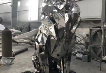 制造狮子雕塑，动物摆件，镜面不锈钢狮子雕塑精选