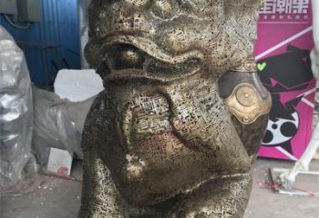 透雕狮子雕塑精品，镂空编织工艺，不锈钢狮子雕塑供求