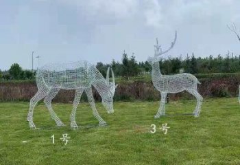 景观镂空梅花鹿雕塑承接，城市装饰，大型灯光梅花鹿雕塑公司