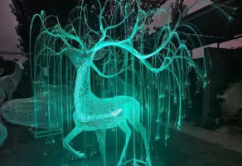梅花鹿雕塑供应，花园小品，酒店灯光梅花鹿雕塑展品