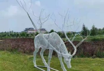 梅花鹿雕塑指用，景观雕塑，园林灯光梅花鹿雕塑点击