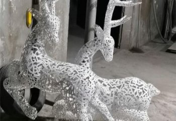 校园广场梅花鹿雕塑订做，城市雕塑，景观镂空梅花鹿雕塑工程