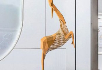 商场小鹿雕塑展品，景观概念，几何镂空小鹿雕塑优选