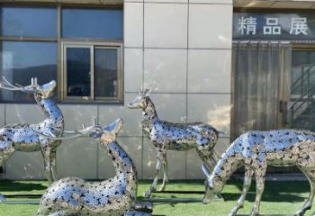 小鹿雕塑供需，标识雕塑，景观镂空小鹿雕塑制造商
