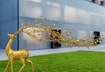 大型梅花鹿雕塑制作，花园小品，仿真梅花鹿雕塑提供