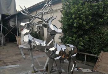室外小鹿雕塑展品，公园小品，切面小鹿雕塑供需