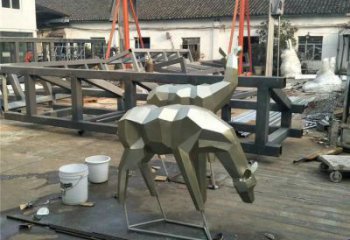 展示小鹿雕塑定制，小区雕塑，切面小鹿雕塑提供