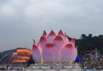 莲花喷泉雕塑，水景艺术小品，水秀莲花雕塑厂家
