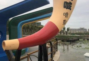呐喊喷泉雕塑，声控变频艺术形式