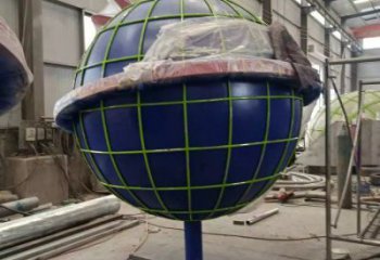 地球雕塑标准，烤漆工艺，不锈钢地球雕塑精品