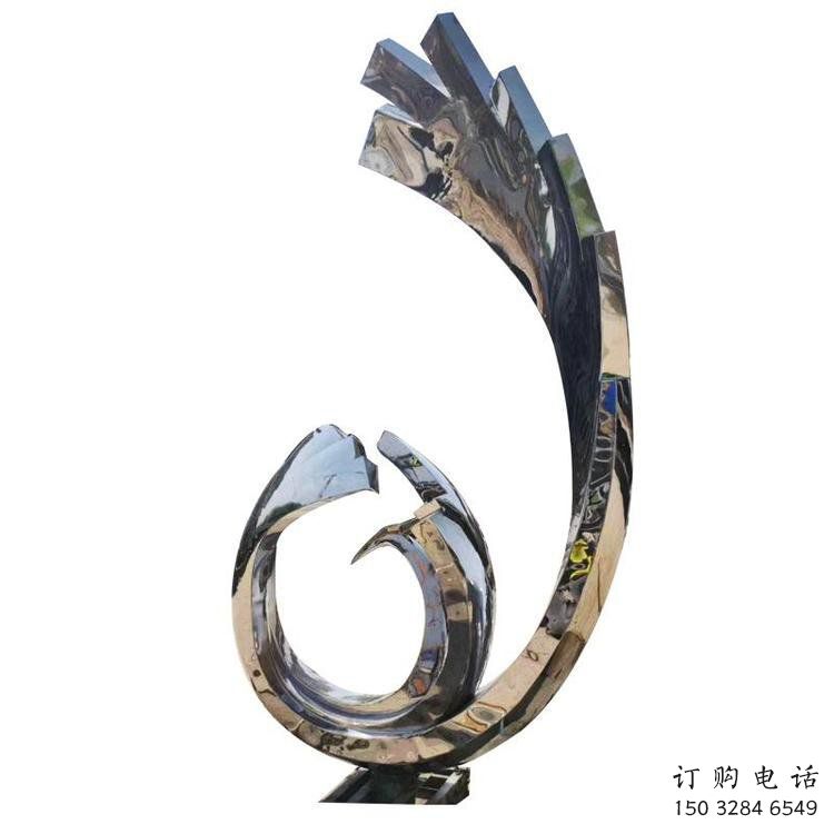 凤凰雕塑制作，镜面概念，亮面不锈钢凤凰雕塑专供