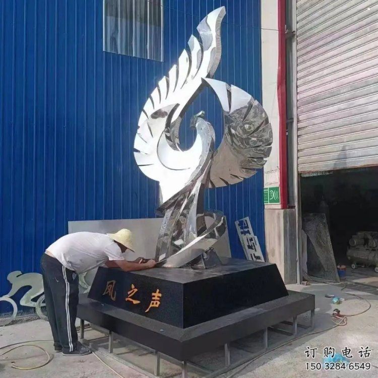 凤凰雕塑制作厂家，城市雕塑，不锈钢凤凰雕塑生产