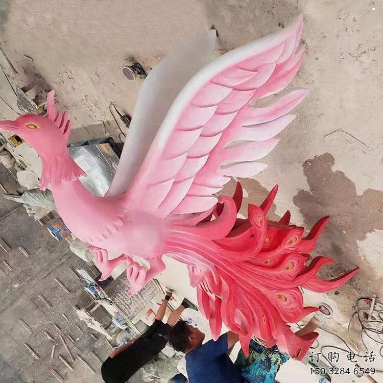 雕塑凤凰景观厂家，美陈雕塑，玻璃钢凤凰雕塑厂家
