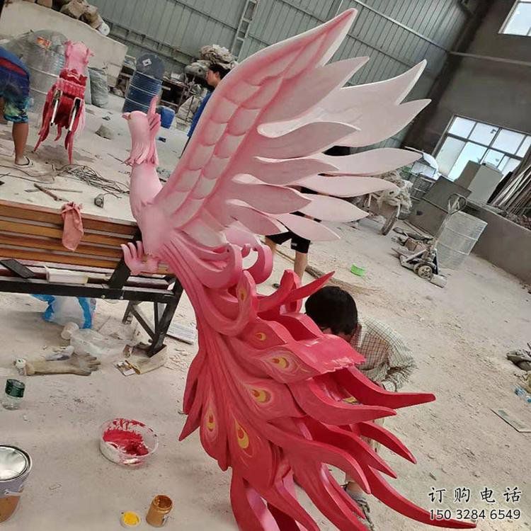 凤凰雕塑观赏型，广场系列，玻璃钢凤凰雕塑厂家优选