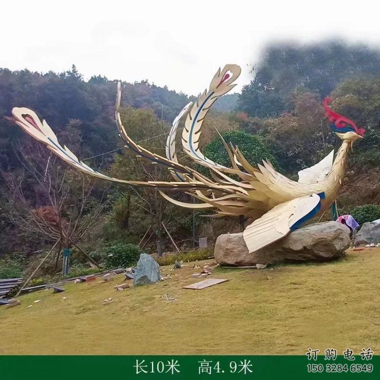 凤凰雕塑精品，标识雕塑，发光凤凰雕塑厂家