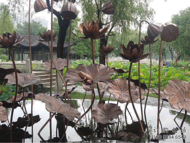荷花雕塑供需，标识雕塑，景观铜荷花雕塑制造商