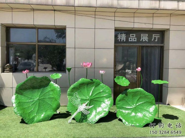 荷叶雕塑通用，陆地摆件，各类仿真荷叶雕塑点击
