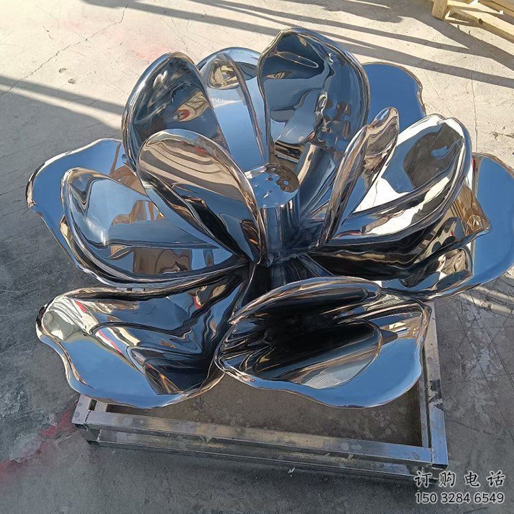 花园莲花雕塑点击，多彩艺术，镜面莲花雕塑订做厂家