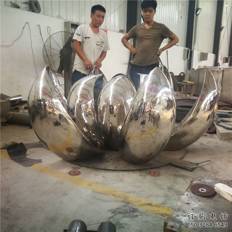 莲花雕塑生产，户外摆放，景观镜面莲花雕塑精选