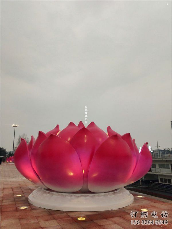 莲花雕塑厂家精选，彩钢制作，水景莲花喷泉雕塑标准