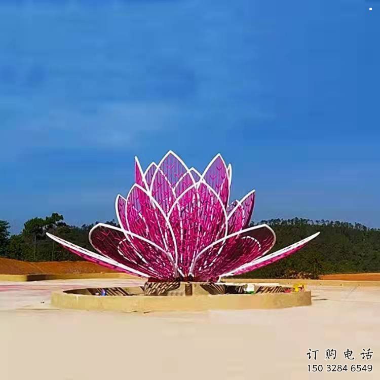 镂空莲花雕塑选用，酒店摆件，灯光莲花雕塑工厂精选