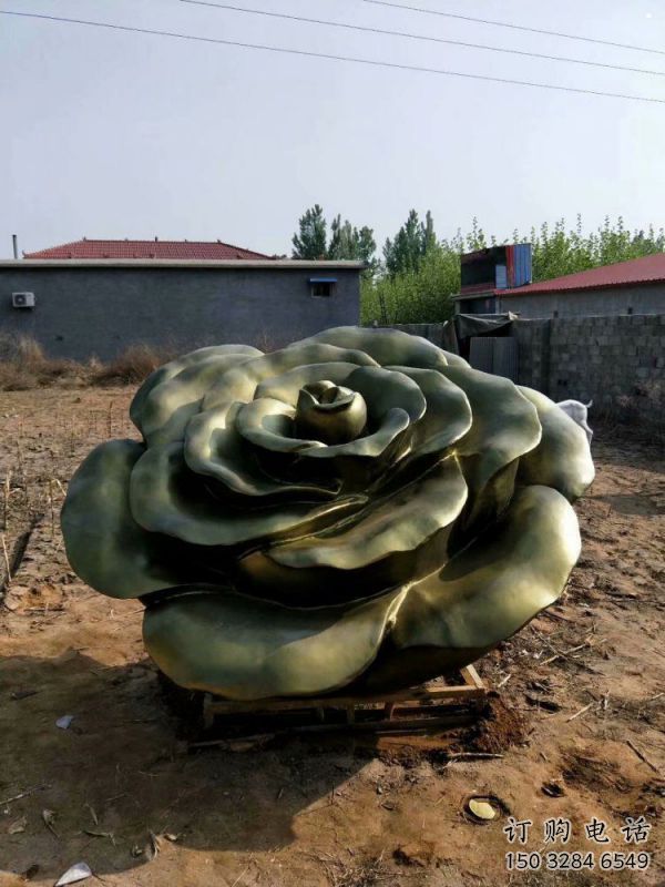玫瑰花雕塑定做，广场系列，玻璃钢玫瑰花雕塑制作厂家