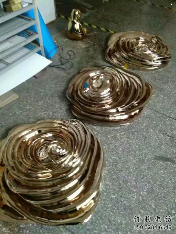 玫瑰花雕塑服务商，金属构件，金属电镀玫瑰花雕塑定价