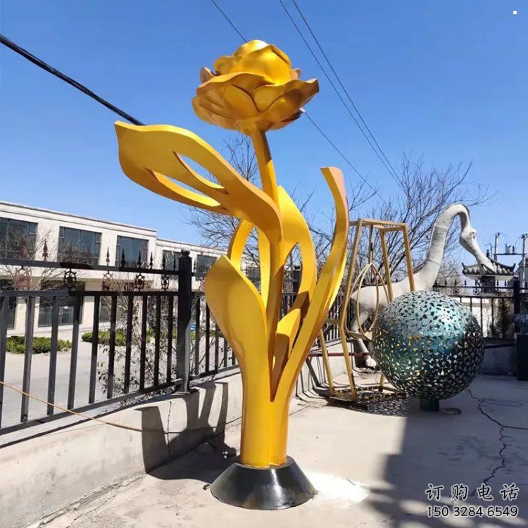 剪影月季花雕塑 剪影月季花雕塑