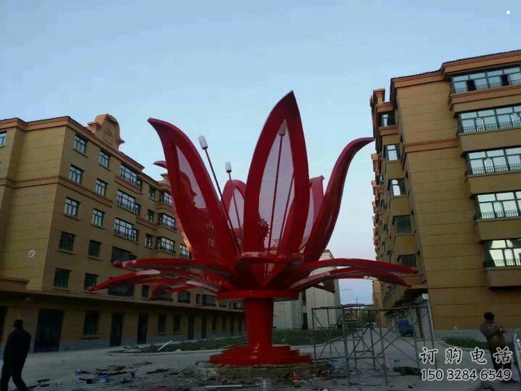 灯光花朵雕塑厂家，标识雕塑，展示灯光茶花雕塑优选