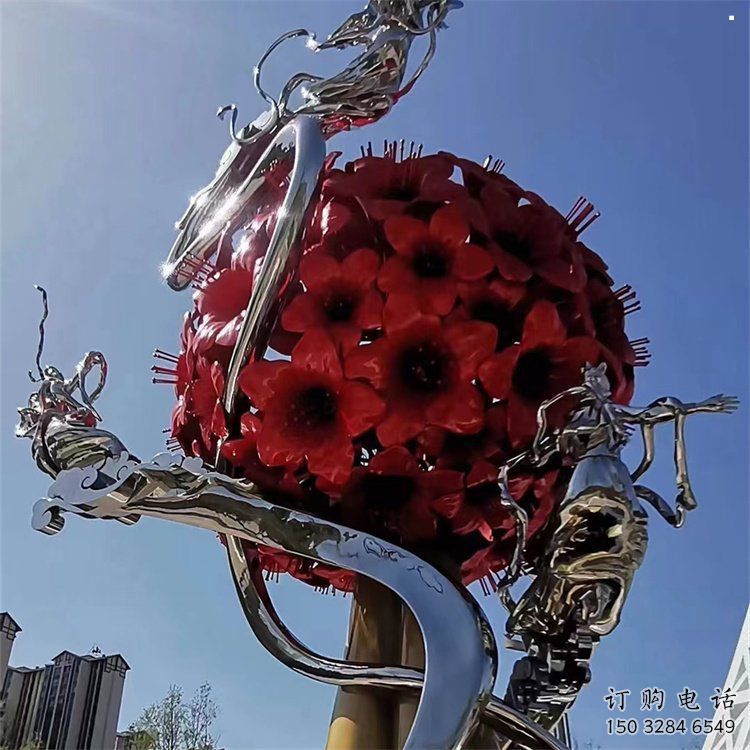 玫瑰花朵雕塑通用，美陈雕塑，景观玫瑰花朵雕塑展品