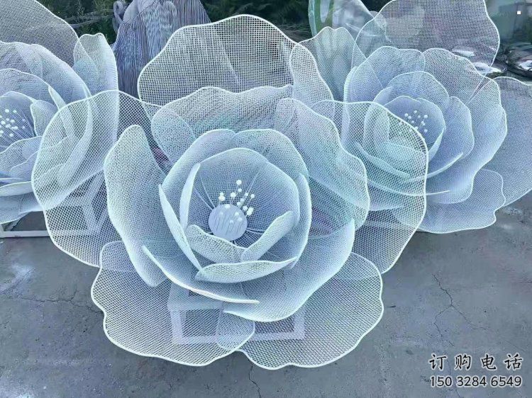 牡丹花雕塑订做厂家，美陈雕塑，镂空牡丹花雕塑优选