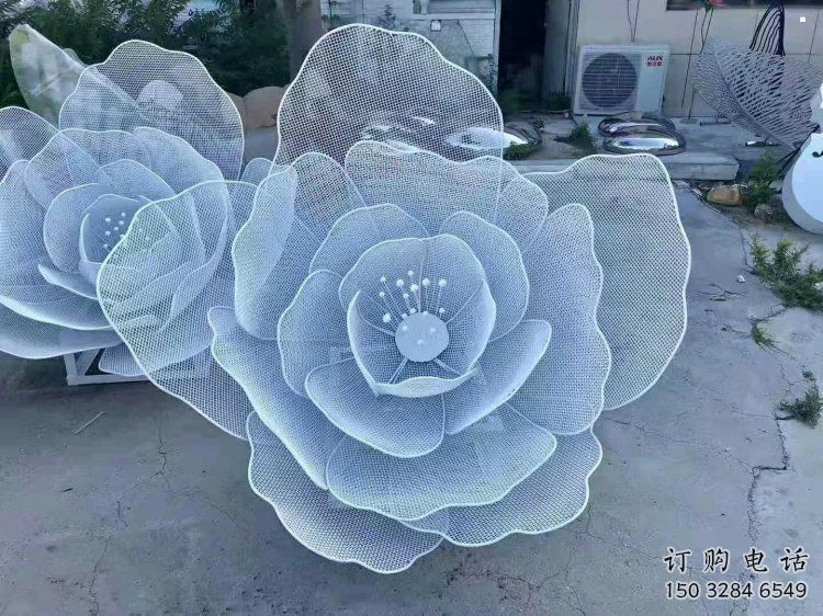 牡丹花雕塑生产，标识雕塑，地产镂空牡丹花雕塑优选