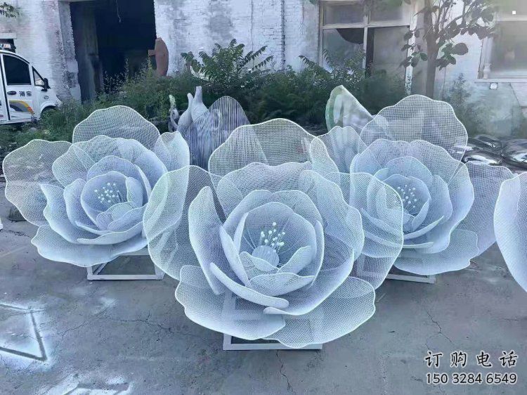 牡丹花雕塑精选，欧式风格，门口镂空牡丹花雕塑选定