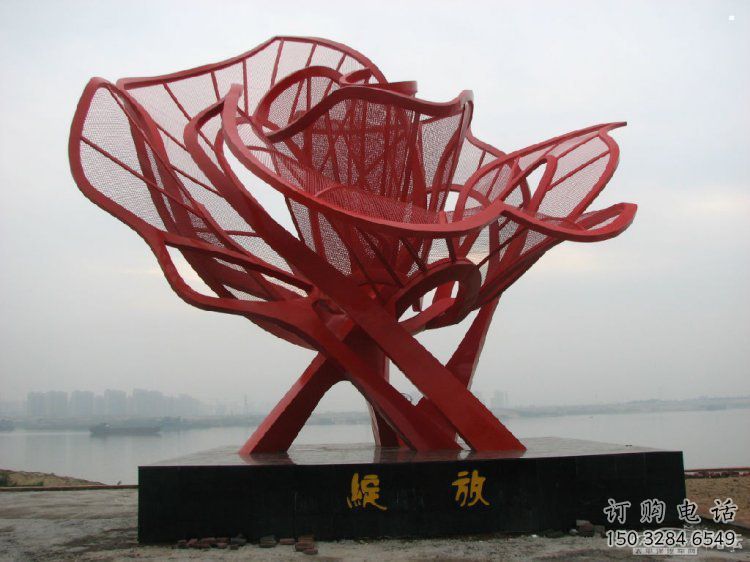 牡丹花雕塑工厂，多彩艺术，不锈钢牡丹花雕塑供应