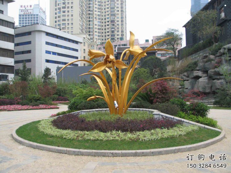 兰花雕塑精选,露天雕塑,不锈钢兰花雕塑制作厂家 兰花雕塑精选,露天雕塑,不锈钢兰花雕塑制作厂家