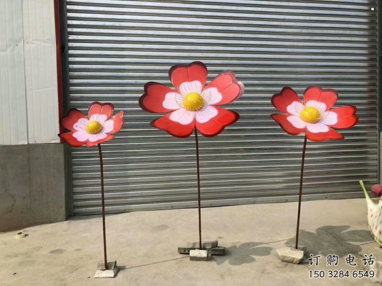 风车花雕塑优选，多彩艺术，不锈钢风车花雕塑厂家选用