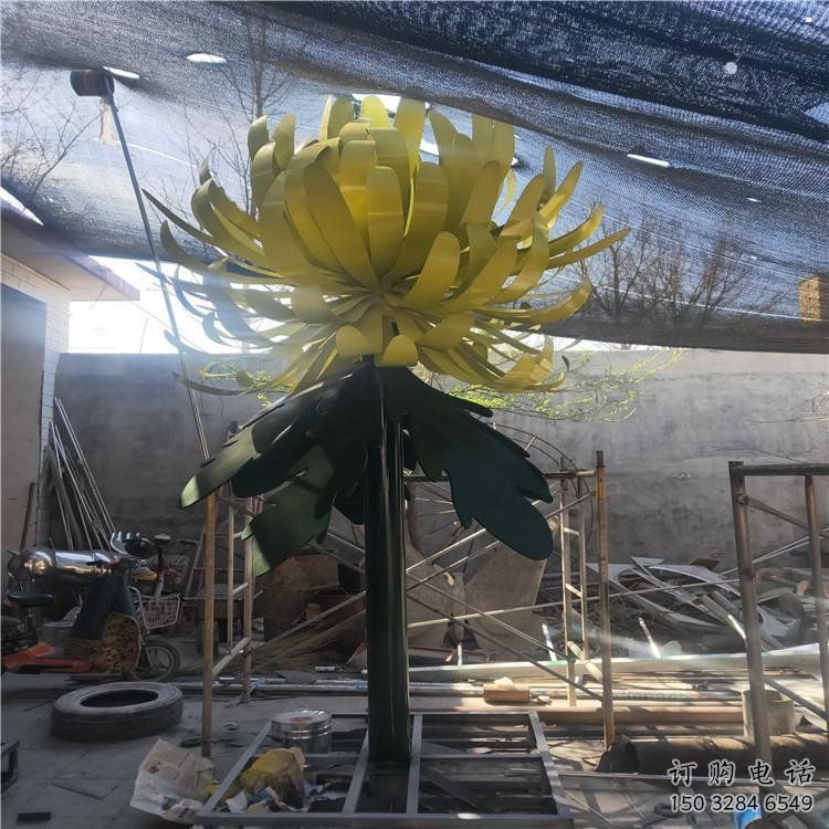 菊花雕塑厂家，景观概念，不锈钢菊花雕塑通用