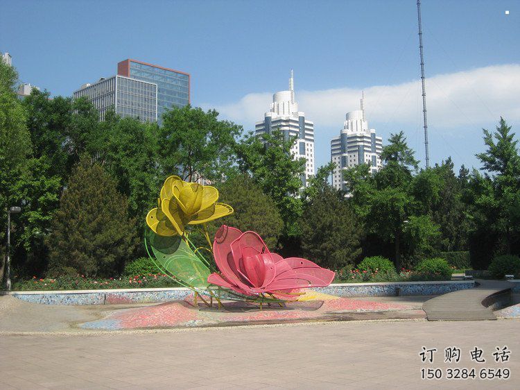 镂空月季花雕塑 镂空月季花雕塑