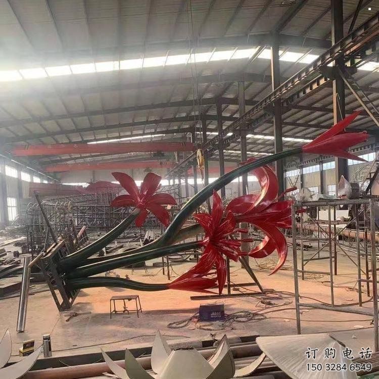 石榴花雕塑精品，标识雕塑，不锈钢石榴花雕塑厂