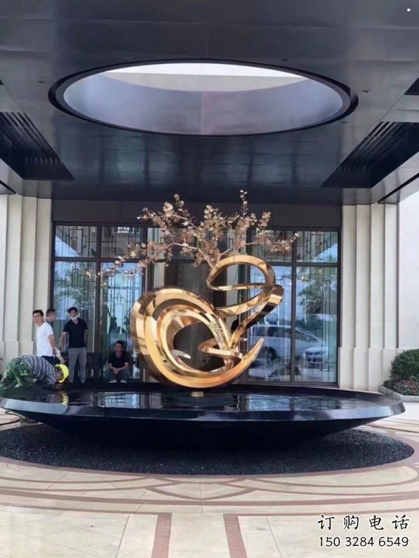 樱花雕塑精选，室外软装，不锈钢杏花雕塑厂家