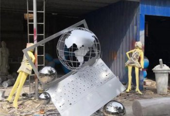 地球仪雕塑优选，多彩艺术，抽象笔记本地球仪雕塑选用