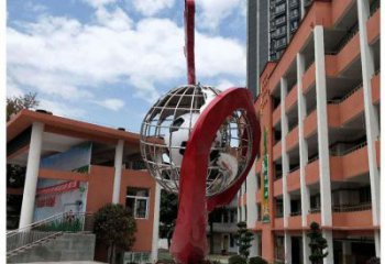 地球仪雕塑精选，多彩艺术，地球仪喷泉雕塑生产