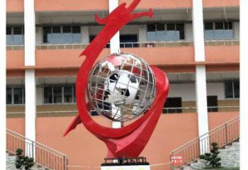 地球仪雕塑预定，校园雕塑，不锈钢地球仪喷泉雕塑承接
