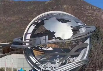 地球仪雕塑提供，多彩艺术，镜面地球仪雕塑通用