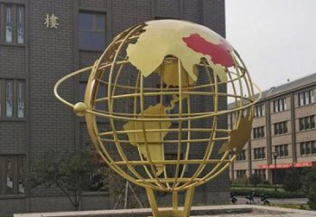 地球仪雕塑优选，城市装饰，烤漆地球仪雕塑定做