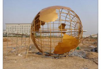 地球仪雕塑制造，校园雕塑，烤漆地球仪雕塑展品