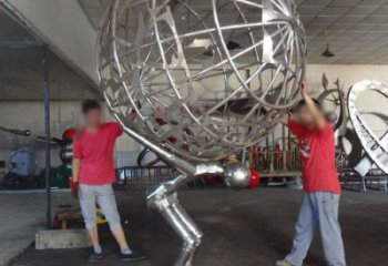 地球仪雕塑精选，街头艺术，公园手托地球仪雕塑承接