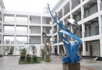地球仪雕塑承接，校园雕塑，现代地球仪雕塑定制